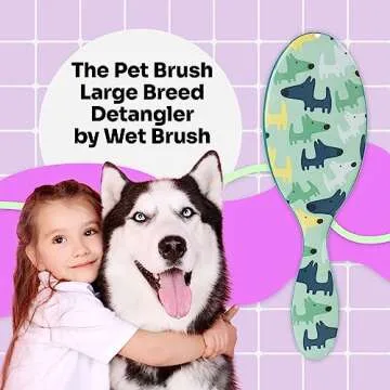 Wet Brush Pet Hair Brush, Large Dog Breed Detangler - Dog Camo, Multi - De-Shedding Comb and Dematti...