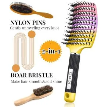 KTKUDY Detangling Brush for All Hair Types - Pain-Free Grooming