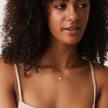 PAVOI Rhodium Plated Lock Pendant Necklace | Womens Cute Necklaces | Friendship Necklace for Women