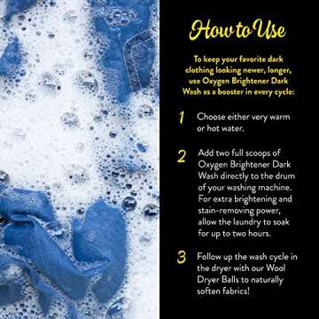 Molly's Suds Oxygen Brightener Dark Wash | Powerful Bleach Alternative, Chlorine Free | Preserves Colors and Removes Stains (Cedar & Sandalwood - 41 oz)