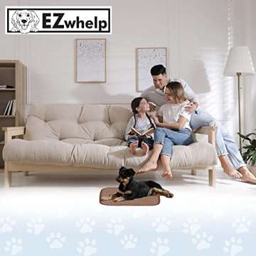 EZwhelp Reusable Dog Pee Pads - Waterproof Training Pads for Dogs, Washable & Sanitary, Rounded Corners, Laminated, Lightweight, and Durable,Pet Essentials for Puppy Training and Whelping - 17" x 20"