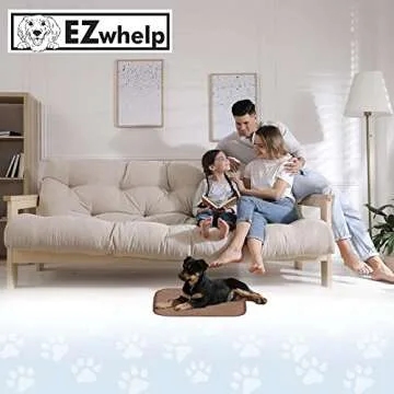 EZwhelp Reusable Dog Pee Pads - Waterproof Training Pads for Dogs, Washable & Sanitary, Rounded Corners, Laminated, Lightweight, and Durable,Pet Essentials for Puppy Training and Whelping - 17" x 20"