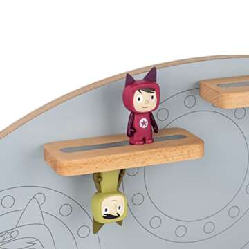 Tonies Magnetic Wall Shelf for Toniebox, Charging Station, and 35 Characters - Rocket