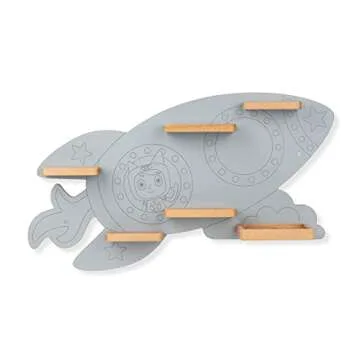 Tonies Magnetic Wall Shelf for Toniebox, Charging Station, and 35 Characters - Rocket