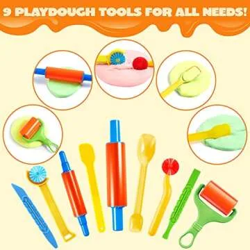 JOYIN 44 Clay Tools Set for Kids, Clay Accessories with Various Plastic Molds, Rolling Pins, Cutters