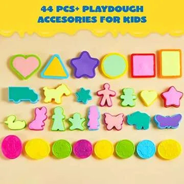 JOYIN 44 Clay Tools Set for Kids, Clay Accessories with Various Plastic Molds, Rolling Pins, Cutters