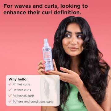 Noughty 97% Natural Hello Curl Define and Re-Shape Curl Primer, Vitamin Rich Formula for Curly and Wavy Styles, with Sea Kelp and Shea Butter, Sulphate Free Vegan Haircare 200 ml