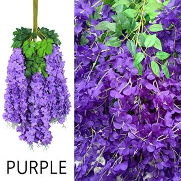 12pcs Artificial Wisteria Flowers for Home Decor