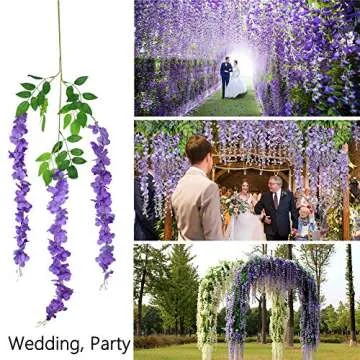 12pcs Artificial Wisteria Flowers for Home Decor