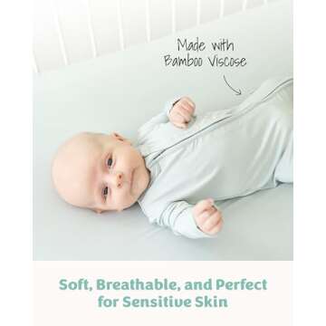 Caden Lane Zippered Baby Footie Pajamas, Soft Onesie Bodysuit with Feet & Double Zipper for Easy Diaper Change, Infant, and Toddler Footed One-Piece Jumpsuit, Lily Pad Green, Newborn