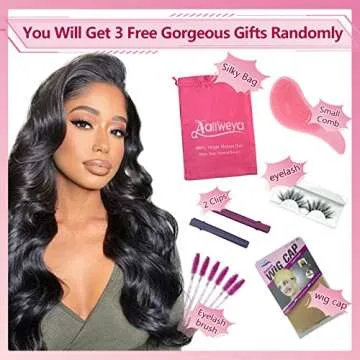 Aaliweya 5x5 HD Lace Closure Wigs Human Hair 5x5 Body Wave Transparent Lace Closure Wigs for Women 150% Density Free Part Pre Plucked Glueless Soft and Smooth Natural Black Color 24 inch