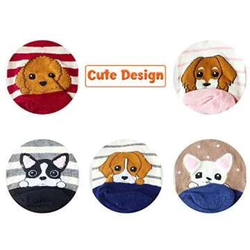 YSense Cute Women's Dog Cat Novelty Socks - 5 Pairs