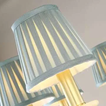 Topyond Replacement Lamp Shades, Set of 6 Pleated Lamp Shades, Modern Cloth Fabric Covers, Stylish C...