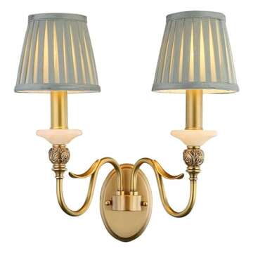 Topyond Replacement Lamp Shades, Set of 6 Pleated Lamp Shades, Modern Cloth Fabric Covers, Stylish Chandelier Shades for Chandeliers, Elegant Home Decor(Green)