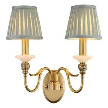 Topyond Replacement Lamp Shades, Set of 6 Pleated Lamp Shades, Modern Cloth Fabric Covers, Stylish Chandelier Shades for Chandeliers, Elegant Home Decor(Green)