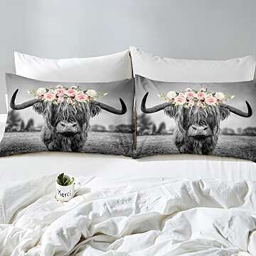 Erosebridal Cow Comforter Set for Kids Room Decor