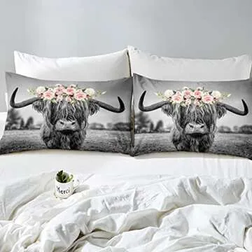 Erosebridal Cow Comforter Set for Kids Room Decor