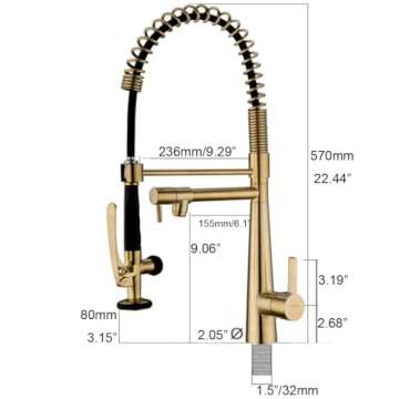 GICASA Kitchen Faucet with Pull Down Sprayer & Pot Filler