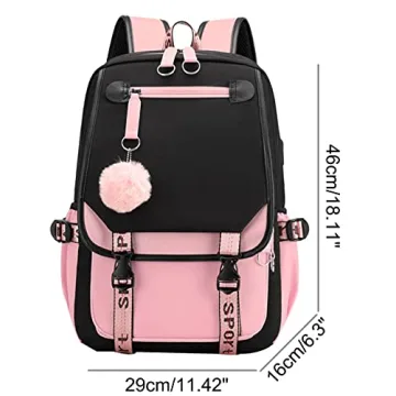 Stylish JiaYou Girls Backpack with USB Charging Port