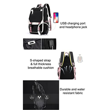 Stylish JiaYou Girls Backpack with USB Charging Port