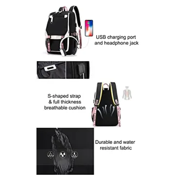 Stylish JiaYou Girls Backpack with USB Charging Port