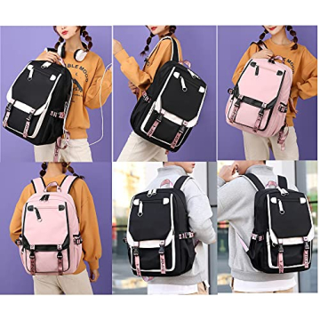 Stylish JiaYou Girls Backpack with USB Charging Port