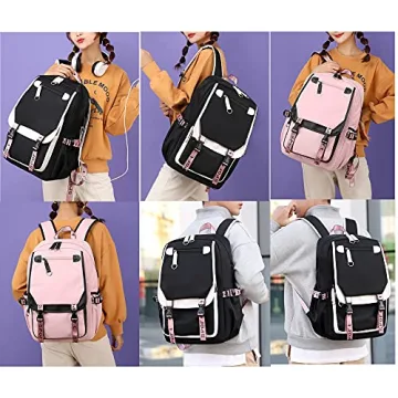 Stylish JiaYou Girls Backpack with USB Charging Port