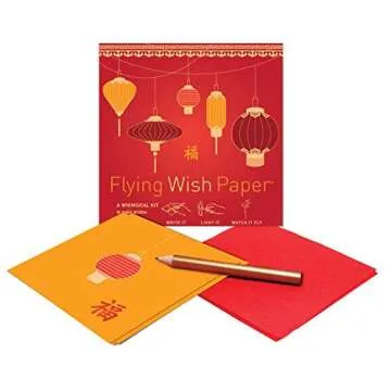 Flying Wish Paper Good Luck FU - Write it, Light it, Watch it Fly - Perfect Little Gift Wish Paper - 5 x 5 - Mini Kit
