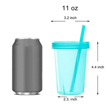 Colorful Reusable Kids Cups with Lids and Straws