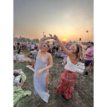 EARKOHA Womens High Waist Tie Long Maxi Skirt with Pockets