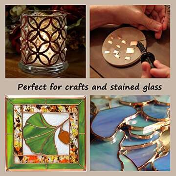 Meideal 10 Pieces Copper Foil Tape with Conductive Adhesive Copper Sheets for Guitar, Arts & Crafts, Paper Circuits, Stained Glass, Electrical Repairs, Grounding, Home Decor (11.8inch x 7.9inch)