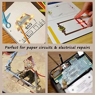 Meideal 10 Pieces Copper Foil Tape with Conductive Adhesive Copper Sheets for Guitar, Arts & Crafts, Paper Circuits, Stained Glass, Electrical Repairs, Grounding, Home Decor (11.8inch x 7.9inch)