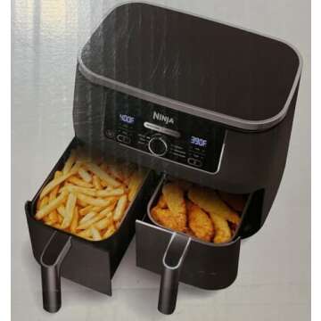 Ninja Foodi AD150 8 Quart 6 in1 DualZone 2-Basket Air Fryer with 2 Independent Frying Baskets, Match...