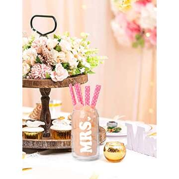 Nefelibata Future Mrs. Beer Can Glass Iced Coffee Glass 16 OZ with Lid Metal Straw And Cleaning Brush Bachelorette Bridal Shower Engagement Gifts for Bride to Be Set of 1