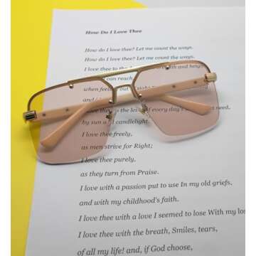 Mriendao Trendy Aviator Sunglasses Mens Womens Large Square Metal Rimless Frame Shades Lentes De Sol Para Mujer