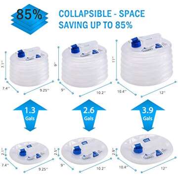 VAMRONE Collapsible Water Container, Premium Portable Water Storage Jug Food Grade Water Carrier with Spigot, Perfect for Outdoors Camping Hiking Emergency - BPA Free(2.6 Gallons)