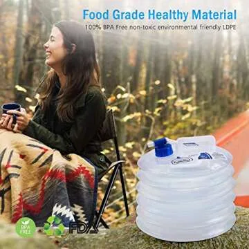 VAMRONE Collapsible Water Container, Premium Portable Water Storage Jug Food Grade Water Carrier with Spigot, Perfect for Outdoors Camping Hiking Emergency - BPA Free(2.6 Gallons)