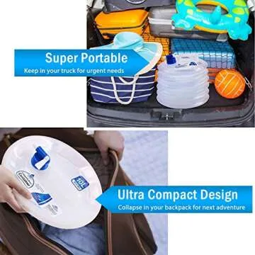 VAMRONE Collapsible Water Container, Premium Portable Water Storage Jug Food Grade Water Carrier with Spigot, Perfect for Outdoors Camping Hiking Emergency - BPA Free(2.6 Gallons)