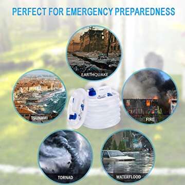 VAMRONE Collapsible Water Container, Premium Portable Water Storage Jug Food Grade Water Carrier with Spigot, Perfect for Outdoors Camping Hiking Emergency - BPA Free(2.6 Gallons)