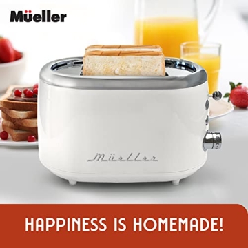Stylish Mueller Retro Toaster with Browning Levels