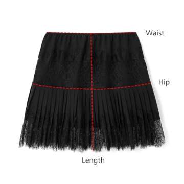 Versatile Usweetie Women Y2k Lace Slip Skirt Black