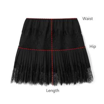 Versatile Usweetie Women Y2k Lace Slip Skirt Black