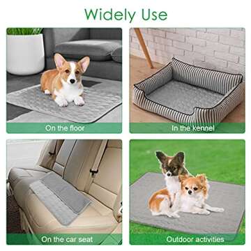 VeMee Cooling Mat Pad for Dogs & Cats - Ice Silk Mat Cooling Blanket Cushion for Kennel, Sofa, Bed, Floor & Car Seats (L: 28 x 22 inches, Grey)