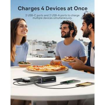 Baseus 20800mAh Portable Charger with 4 Ports and Display