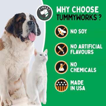 TummyWorks Probiotic Powder for Dogs & Cats. Probiotics For Digestive Health, Immune Support, Diarrhea, Gas, Itching & Seasonal Allergies. With Digestive Enzymes & Prebiotics. Made in USA - 160 Scoops