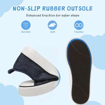 AOVOG Toddler Canvas Shoes Girls Boys Tennis Sneakers Little Kids Breathable Walking Casual Shoes Dual Hook and Loop, Dark Blue, 9