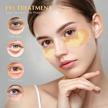 Enaskin Naturals Under Eye Patches Dark Circles Under Eye Masks for Puffiness - 24K Gold Eye Gel Pads Retinol Collagen Hyaluronic Acid Moisturizing & Reducing Wrinkles (24K Gold)