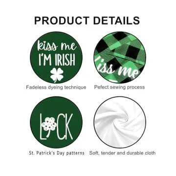 St. Patrick's Day Dog Bandanas, Kiss Me I'm Irish Double Sided 2 Pack Holiday Puppy Bandanas Lucky Green Shamrock Dog Kerchief Gifts (04)