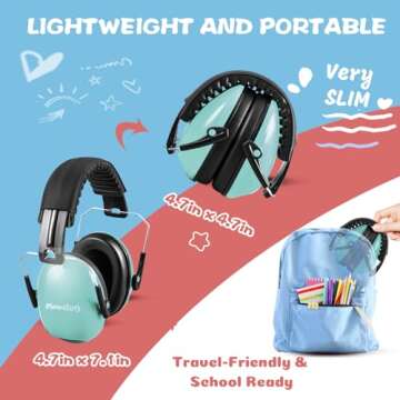 MelonArt Kids Ear Protection Earmuffs Comfortable Adjustable Noise Reduction