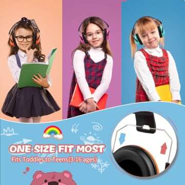 MelonArt Kids Ear Protection Earmuffs Comfortable Adjustable Noise Reduction